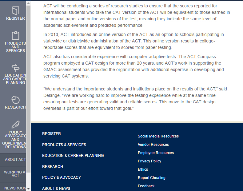 CT考试 ACT官方 ACT机考 ACTtest 国际考试圈 AOP