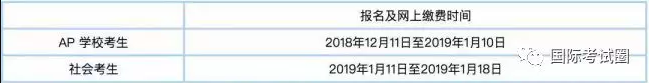 注意！2019年AP考试社会考生报名时间新鲜出炉！